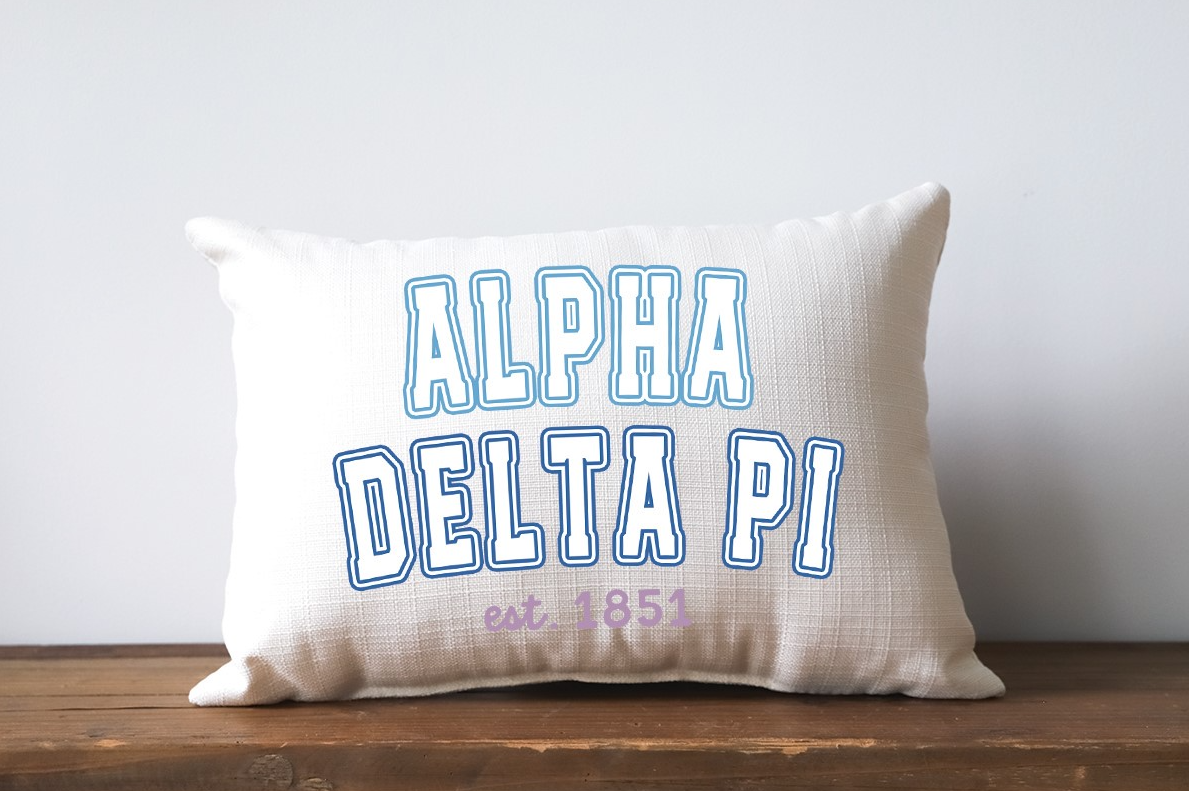 VARSITY/SORORITY ALPHA DELTA PI PILLOW