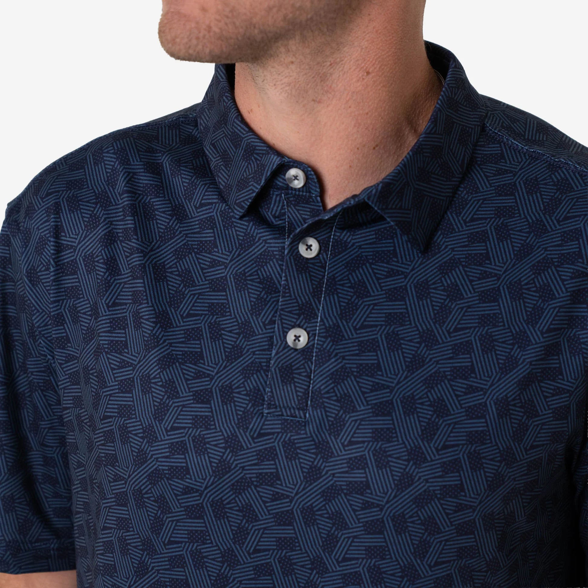 PERFORMANCE POLO - STARS AND STRIPES - NAVY