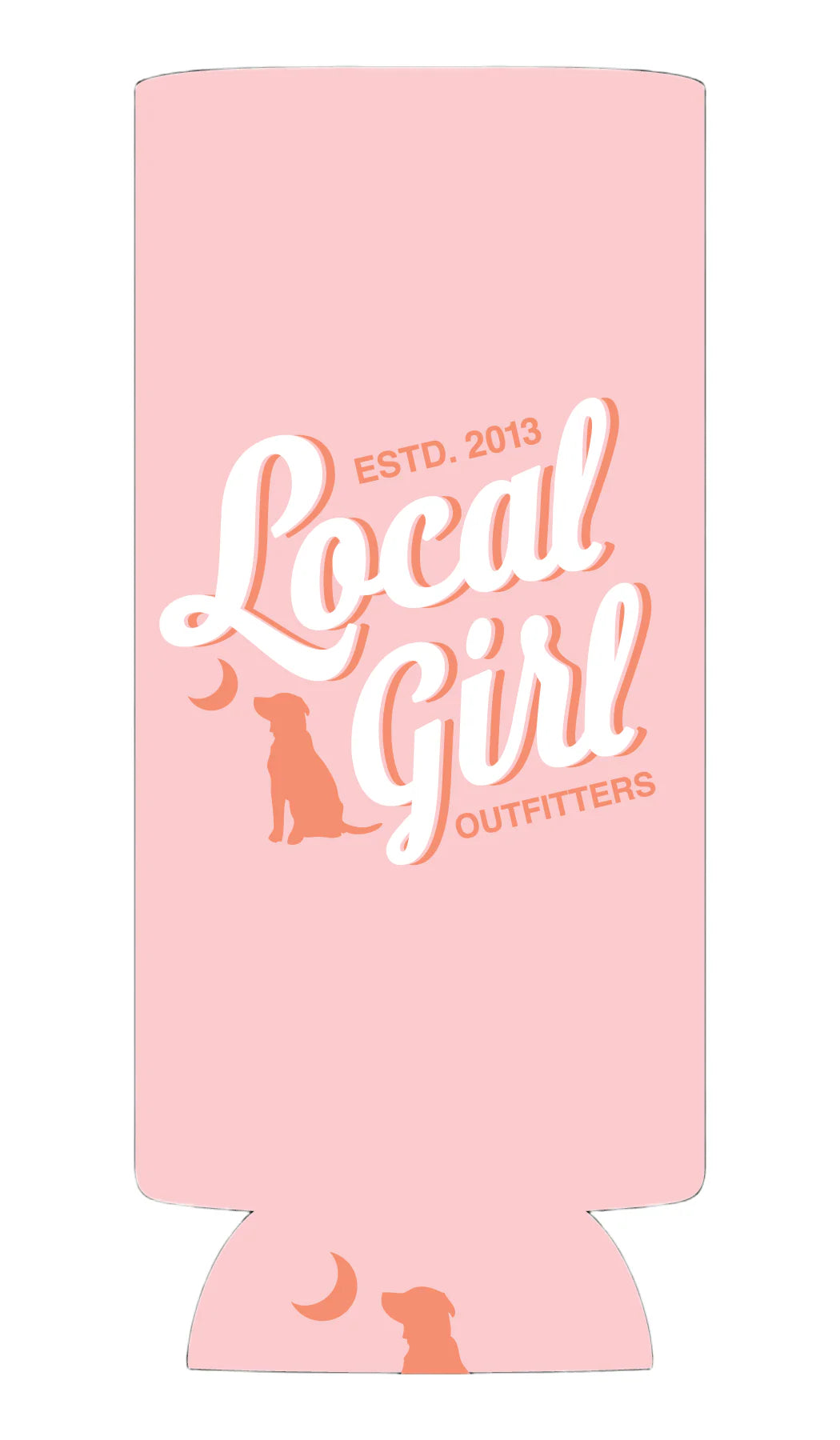 LG STACKED SCRIPT SLIM KOOZIE - BABY PINK