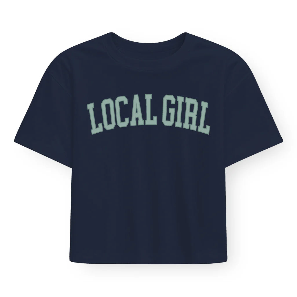 LG GRAPHIC CROPPED TEE - ARCH JADE - CHINA BLUE