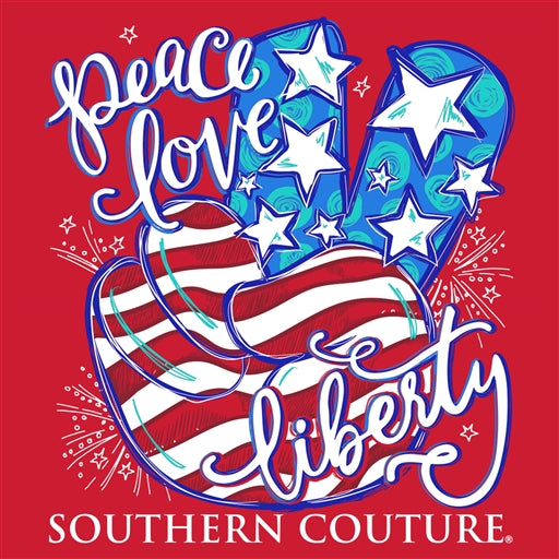 PEACE LOVE & LIBERTY SS - RED