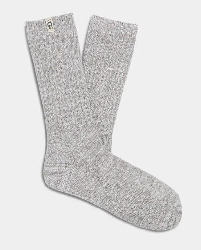 RIB KNIT SLOUCHY CREW SOCK - SEAL