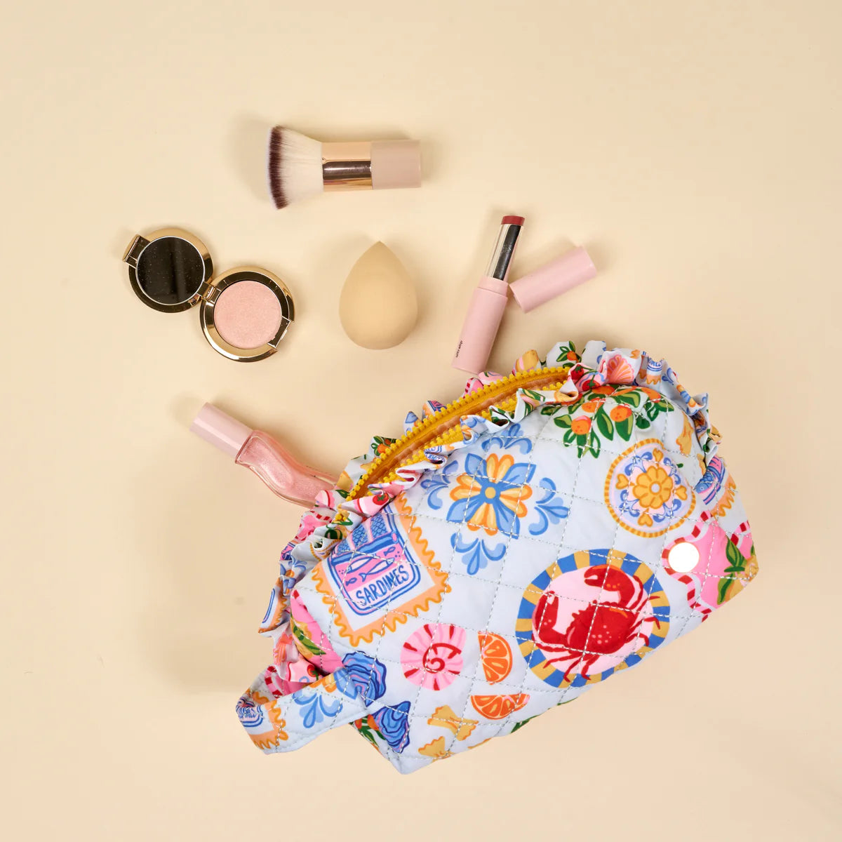 ESSENTIALS QUILTED COSMETIC POUCH - CIAO BELLA