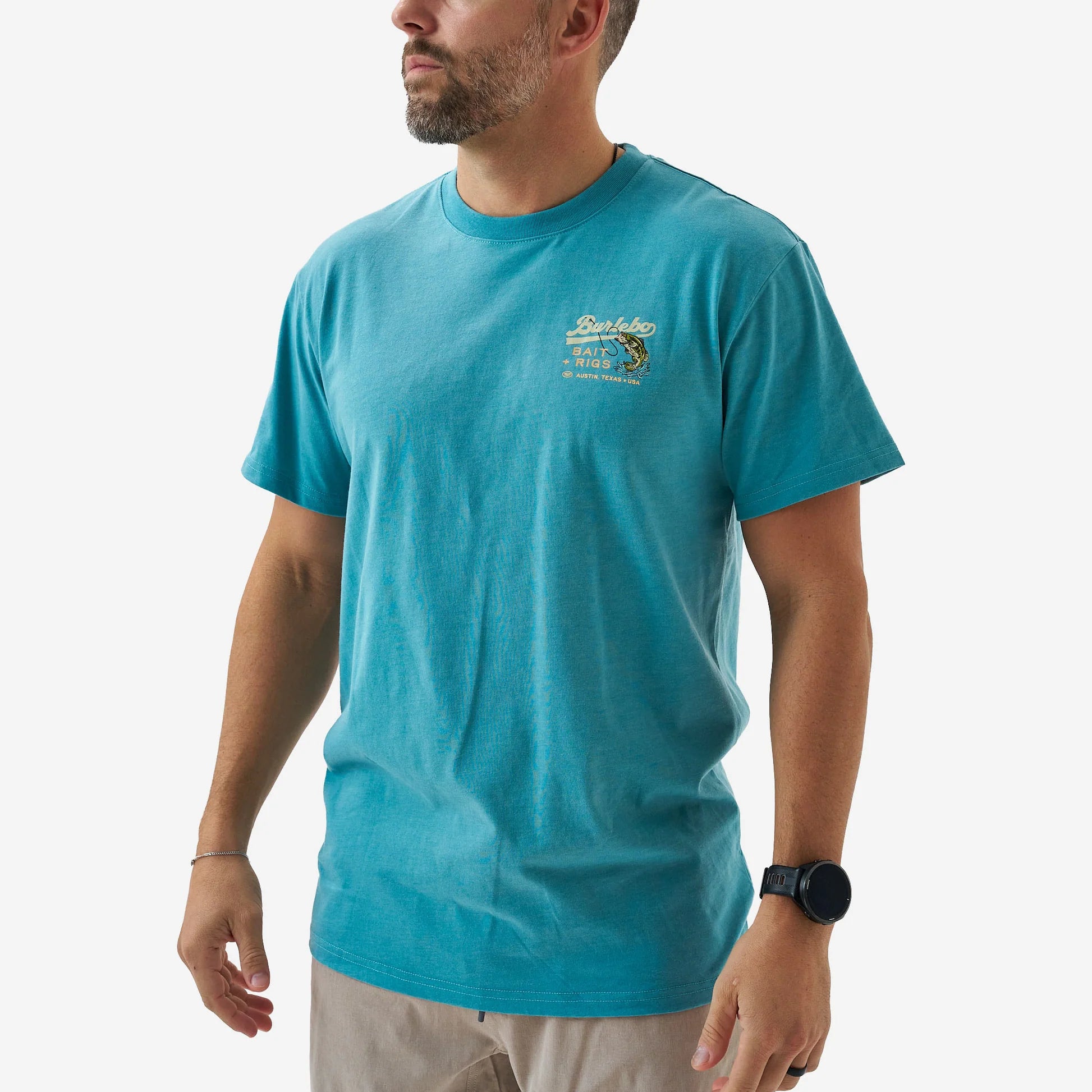 SHORT SLEEVE TEE - BAIT AND RIGS - HEATHER CYAN