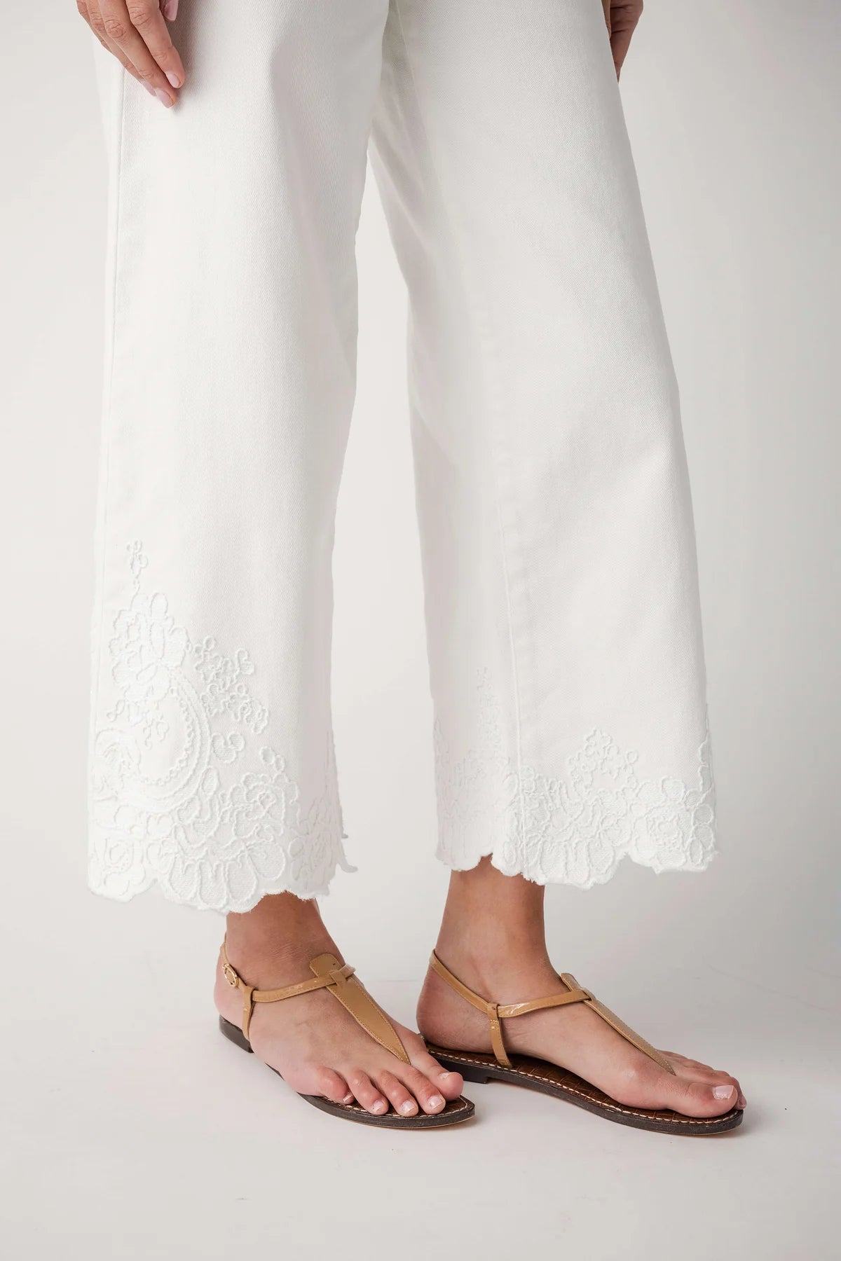 High Waist Tummy Control Cropped Wide Leg Pants