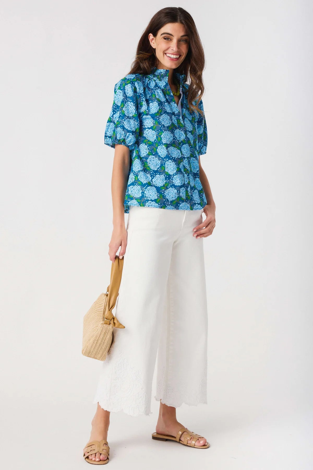 High Waist Tummy Control Cropped Wide Leg Pants