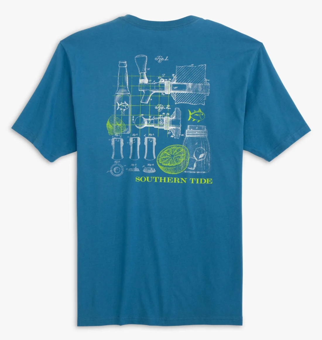 Tap Schematic Tee Atlantic Blue — Jernigan's