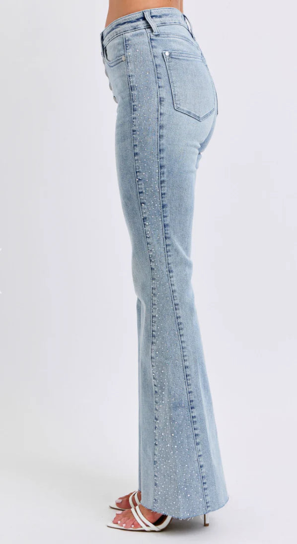 MR RHINESTONE SIDE PANEL DETAIL FLARE - LIGHT