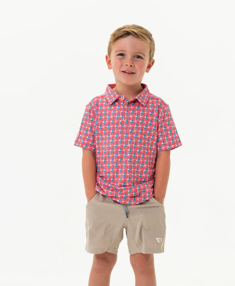 YOUTH POLO - AMERICAN FLAG PRINT