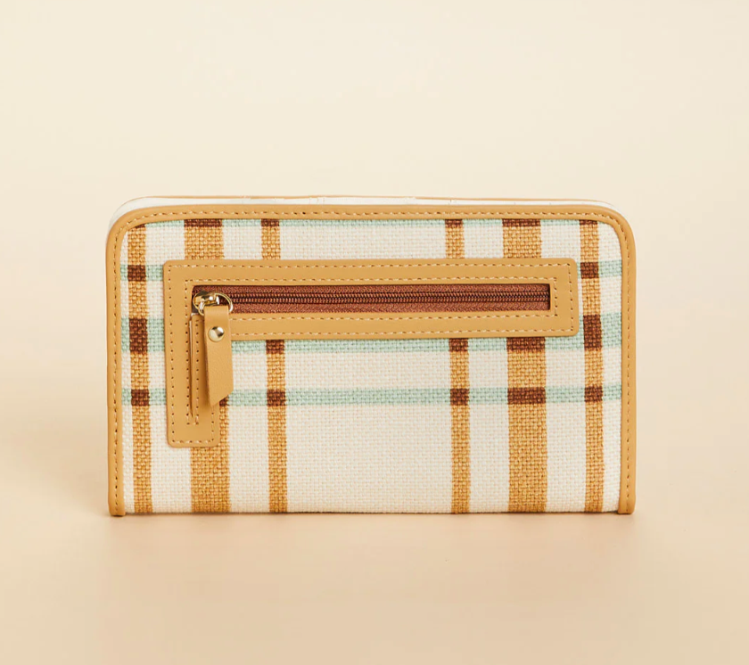 SNAP WALLET KALALANTA PLAID CREAM