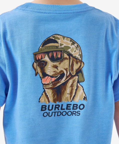 YOUTH - MALLARD CAMO DOG SS - HEATHER PERIWINKLE