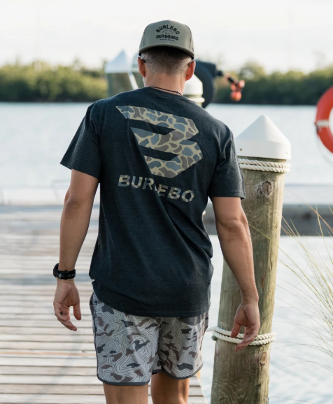 FLYING B DEER CAMO LOGO - HEATHER BLACK