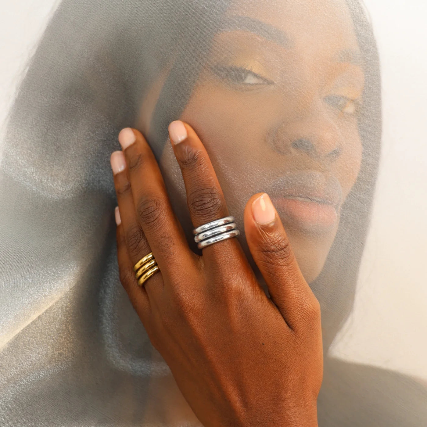 SILVER ALL WEATHER RINGS - SET OF 3