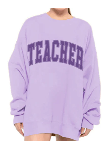 SUMMER SWEATSHIRT - TEACHER - LILAC