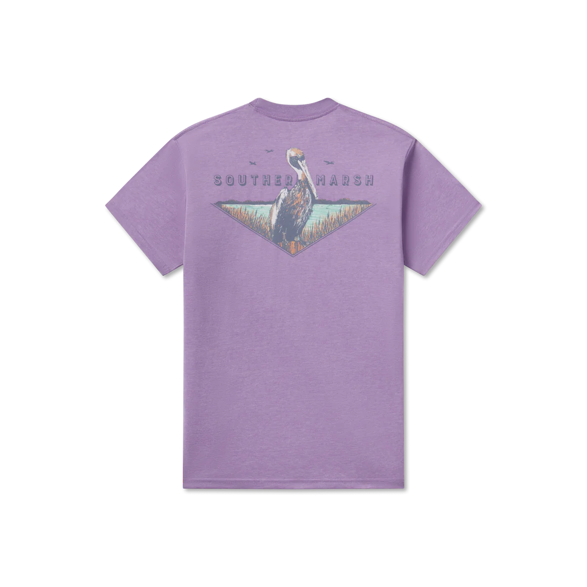 SEAWASH TEE - POSTED PELICAN - WASHED BERRY