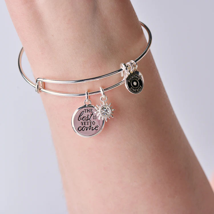 THE BEST IS YET TO COME DUO CHARM BRACELET, SHINY SILVER