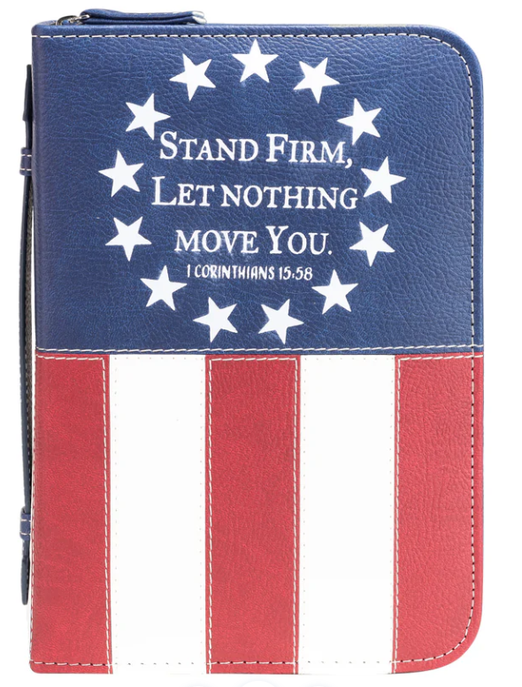 LARGE BIBLE COVER - US FLAG STAND FIRM