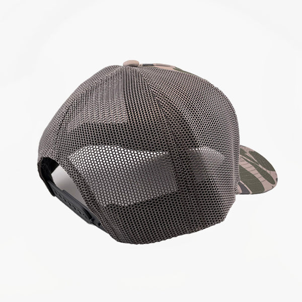 TQC EMBROIDERED PATCH TRUCKER HAT - SALTWATER/CHARCOAL DUCK CAMO