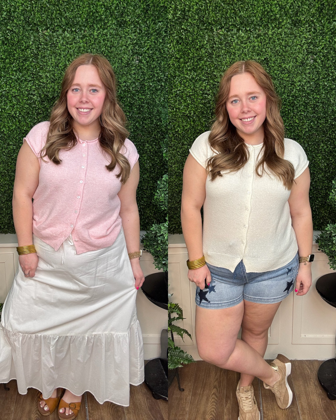 Soft Knit Button Front Top