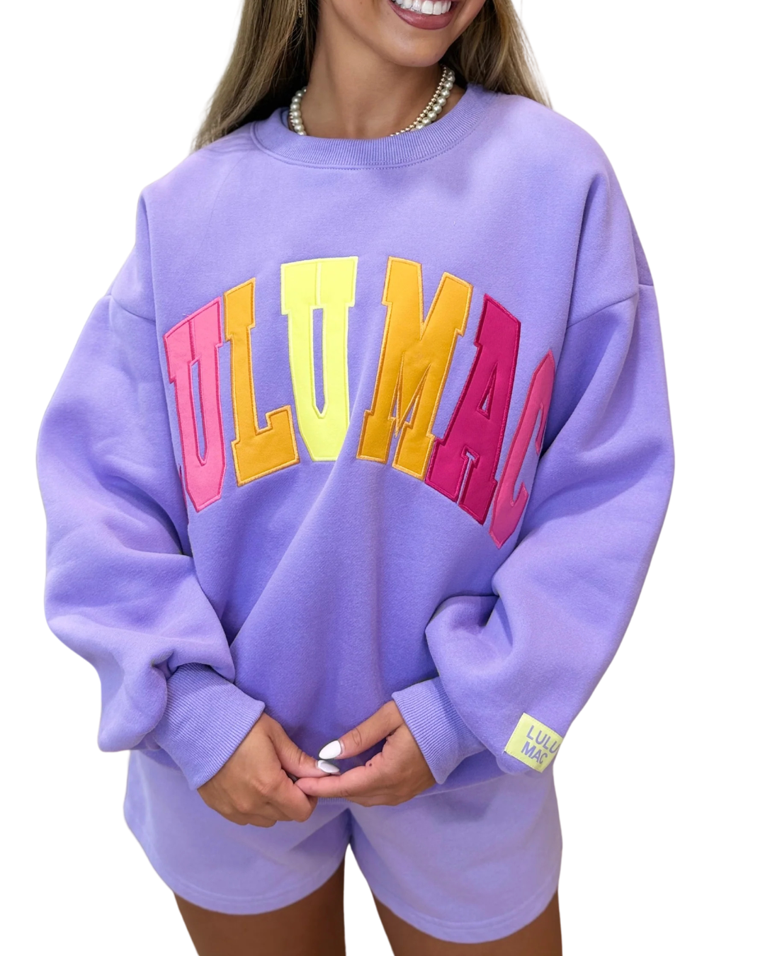 LULU MAC MULTI STITCH SWEATSHIRT - PURPLE