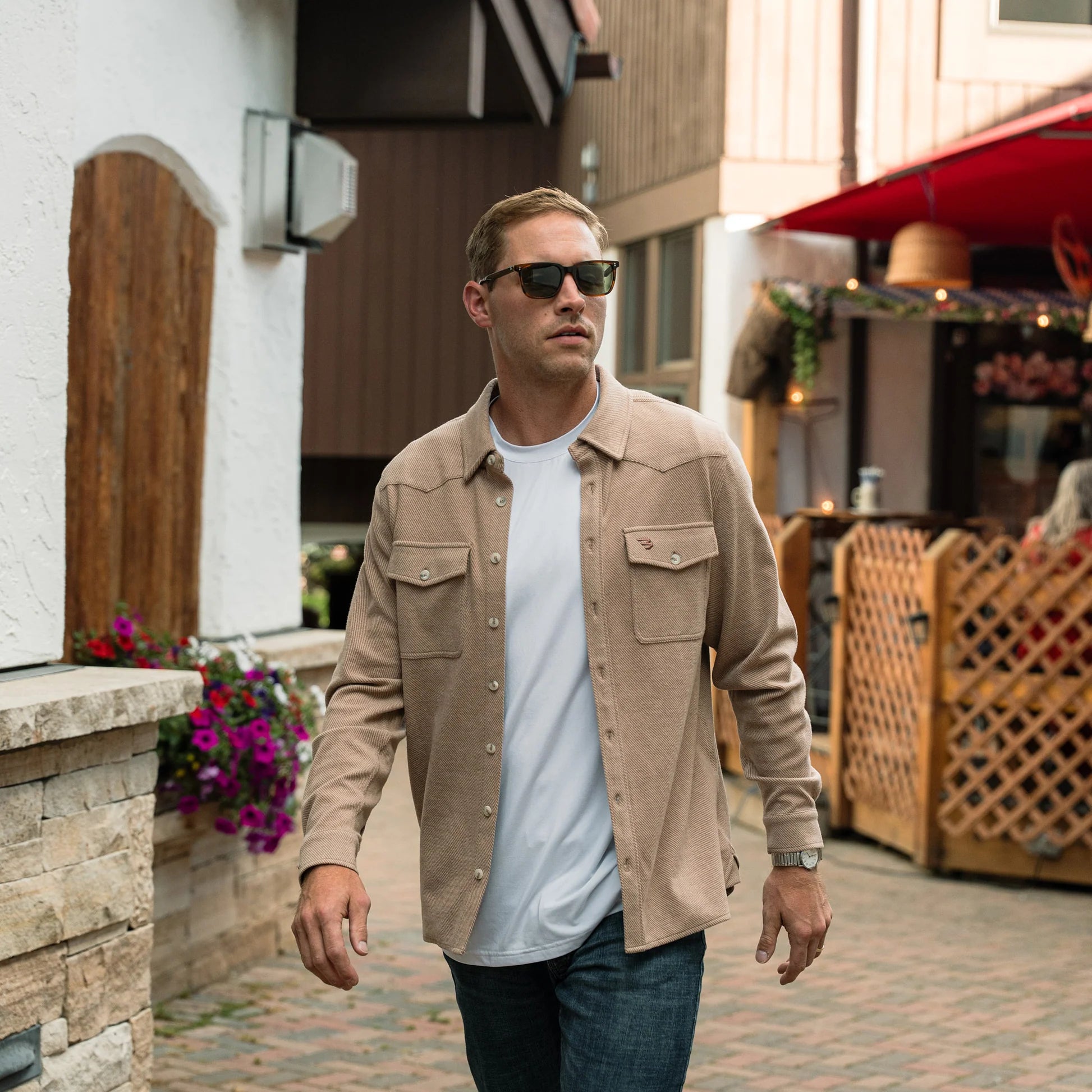 LONG SLEEVE AUSTIN SHIRT - KHAKI