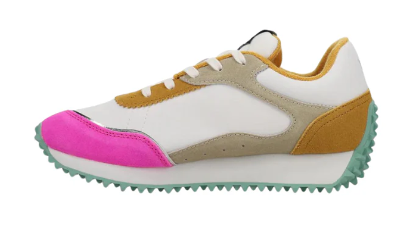 COSMIC 9 SNEAKER - MUSTARD/NEON PINK