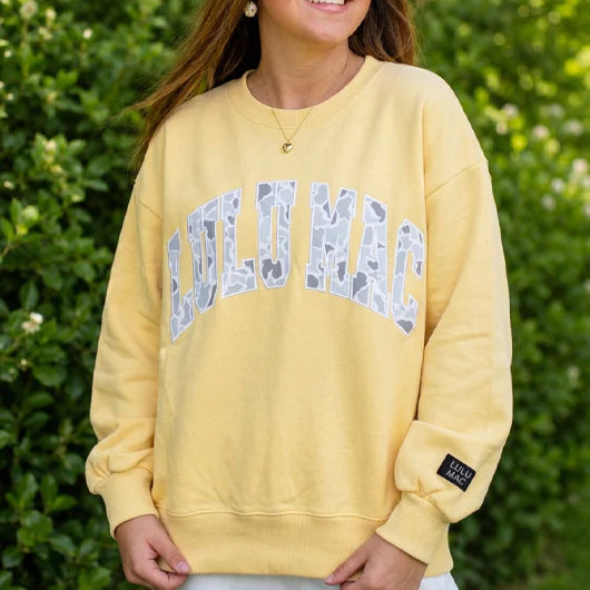 LULU MAC SWEATSHIRT - BUTTER W/WHITE CAMO