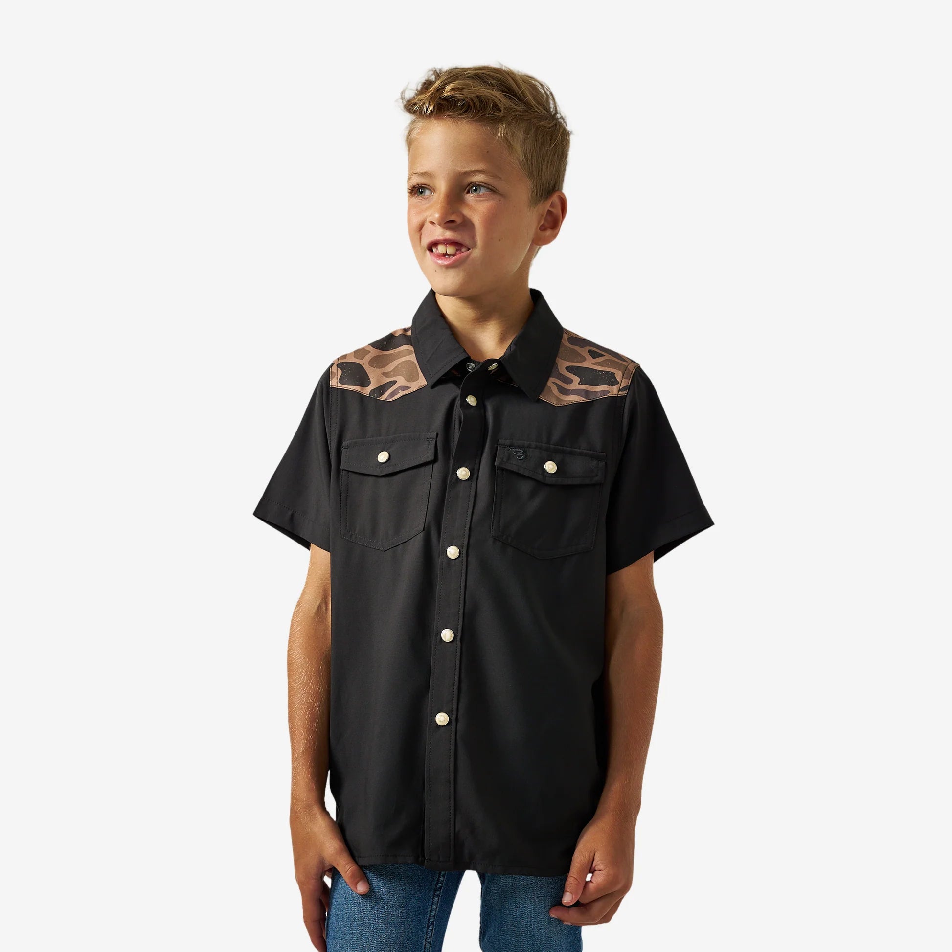 YOUTH PERFORMANCE WESTERN SHIRT - DEER SZN