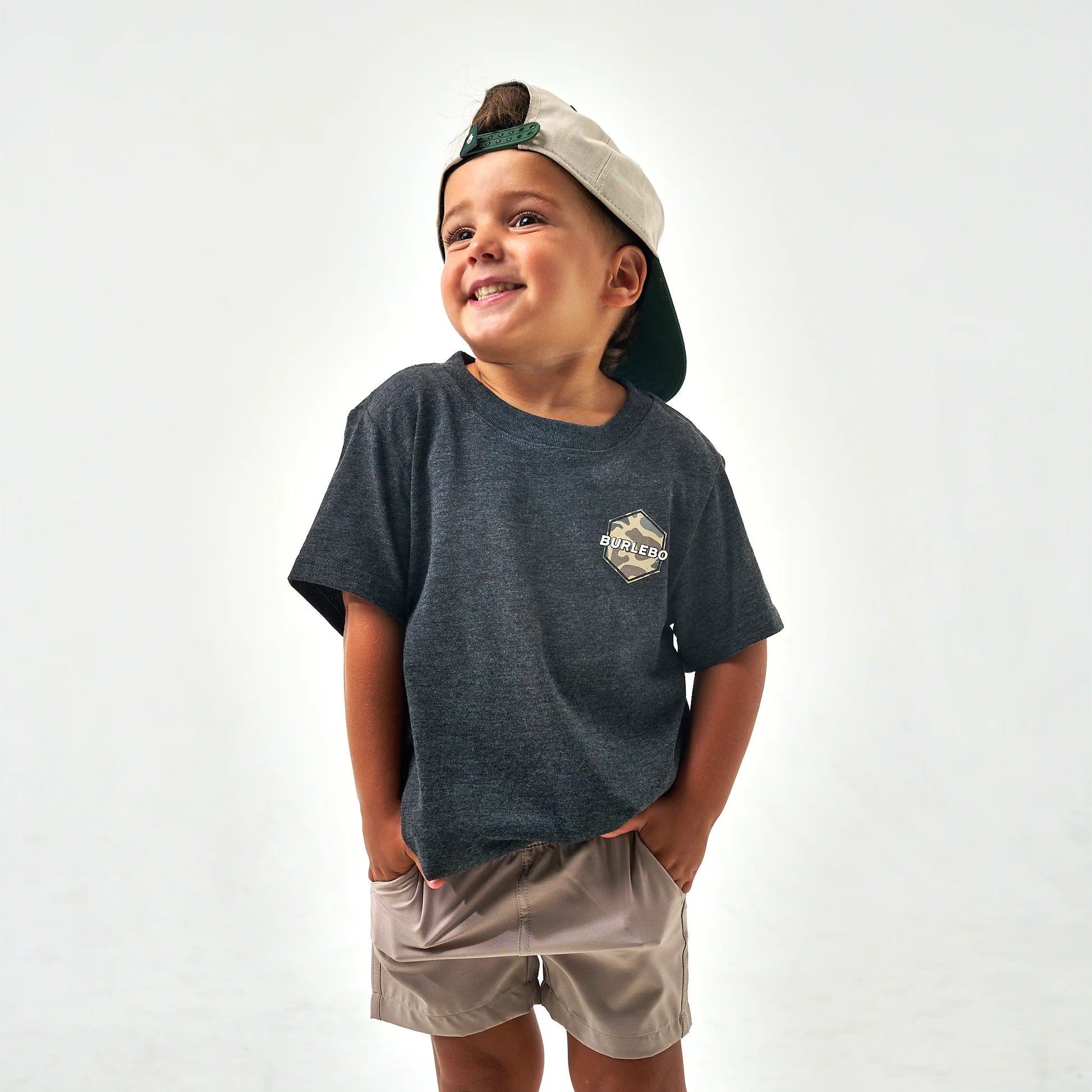 YOUTH SHORT SLEEVE TEE - RAD DUDE DEER CAMO - HEATHER BLACK