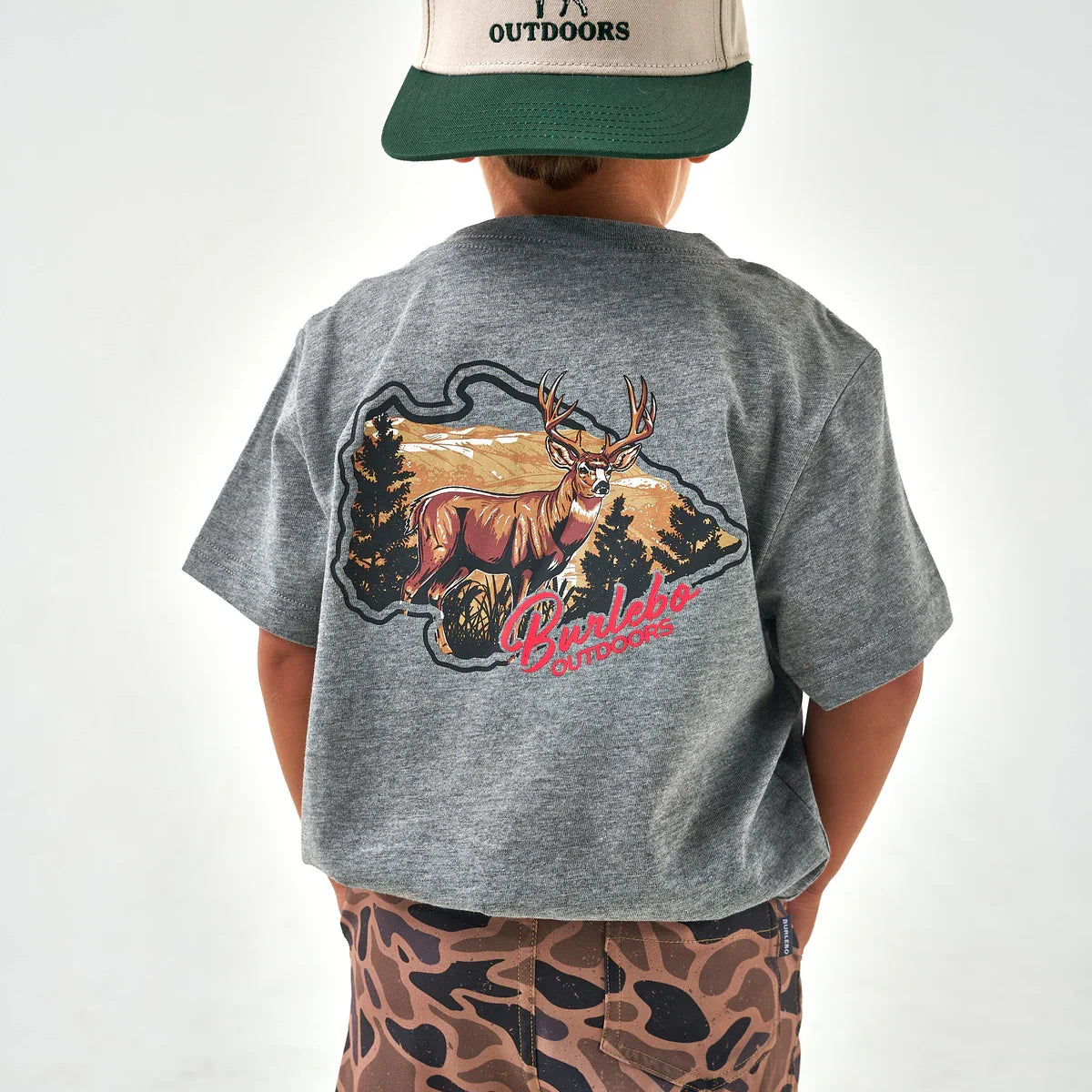 YOUTH - HILL COUNTRY BUCK SS TEE - DARK HEATHER GREY