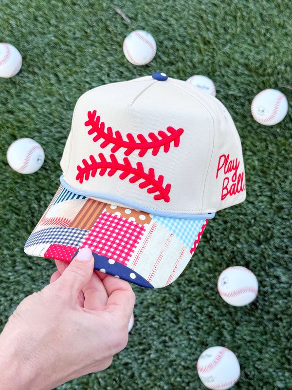 BASEBALL LACES PATCH BILL HAT