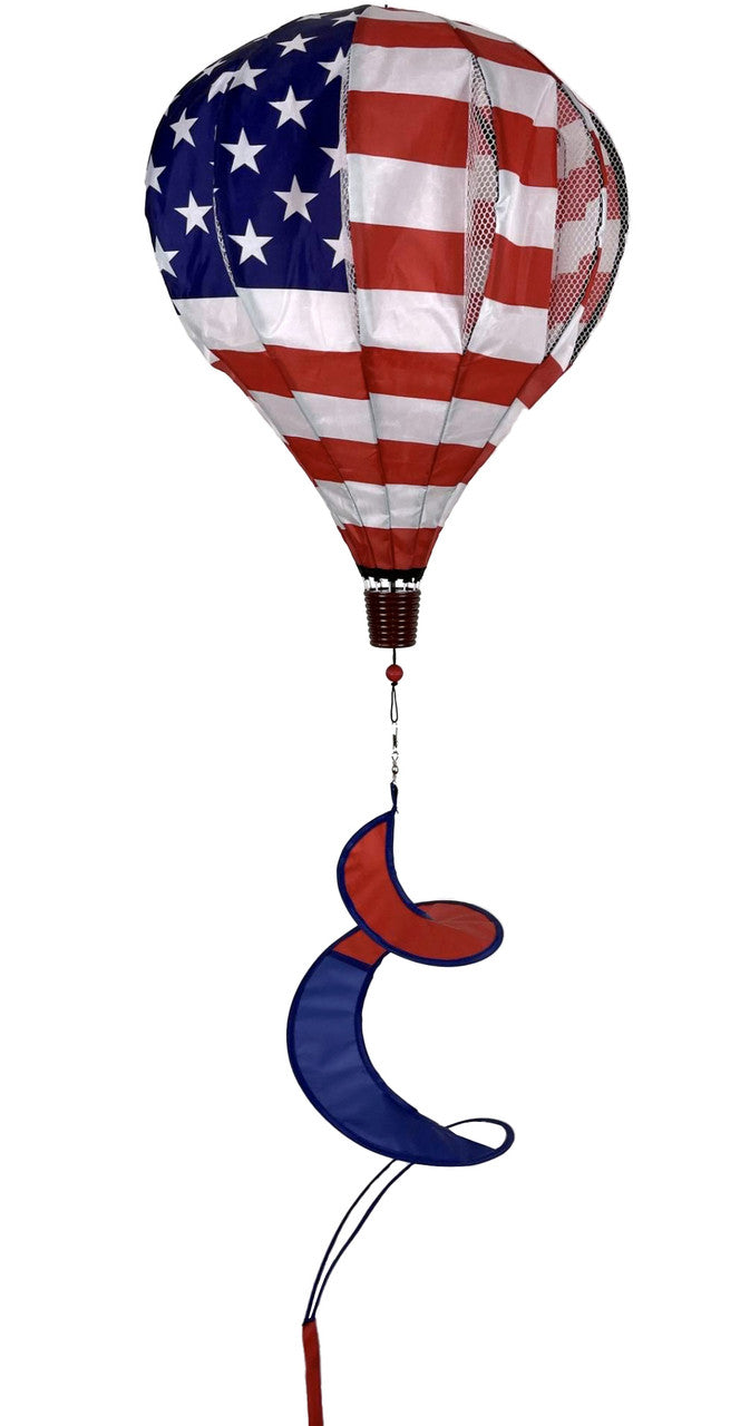 AMERICAN FLAG DELUXE HOT AIR BALLOON WIND TWISTER