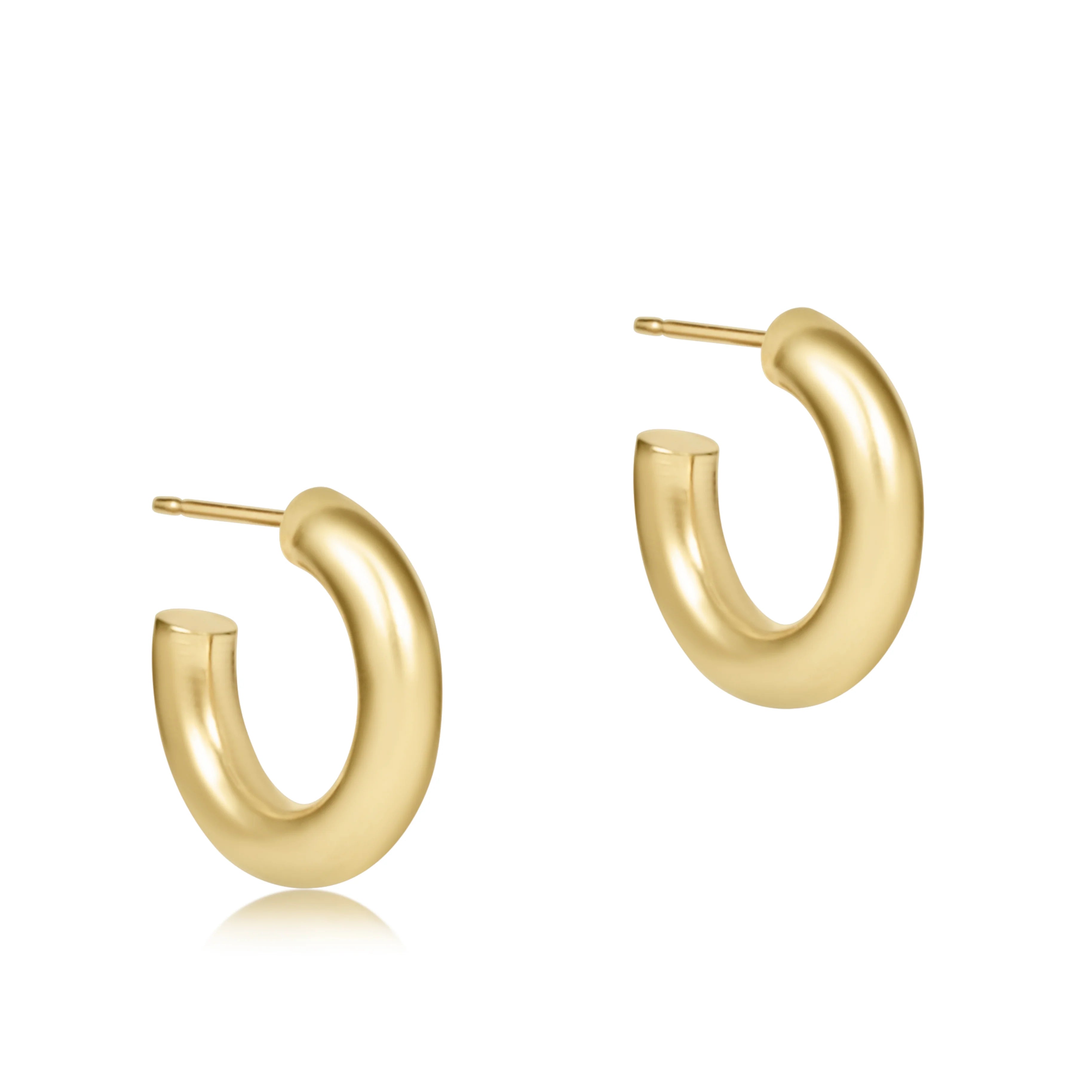 Round Gold 0.5" Post Hoop - Smooth