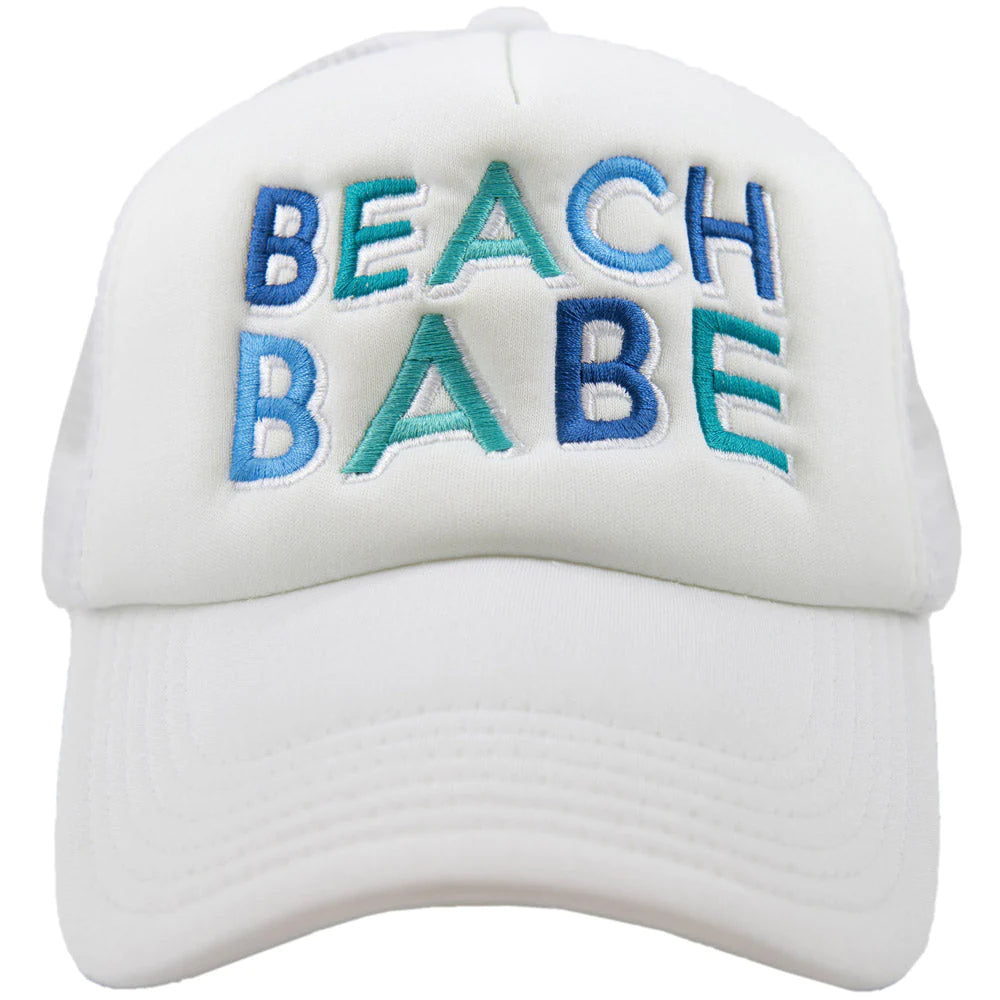 BEACH BABE FOAM TRUCKER HAT - WHITE