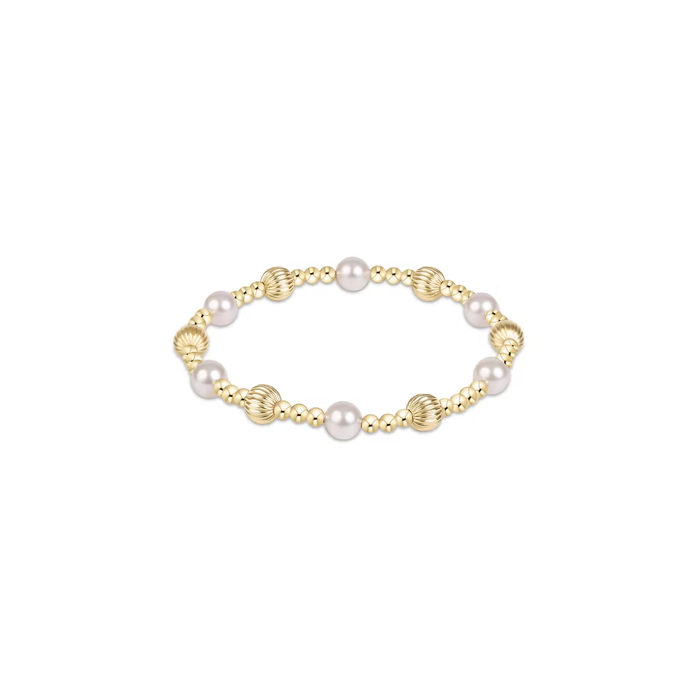 EXTENDS DIGNITY SINCERITY GOLD 6MM BRACELET - PEARL
