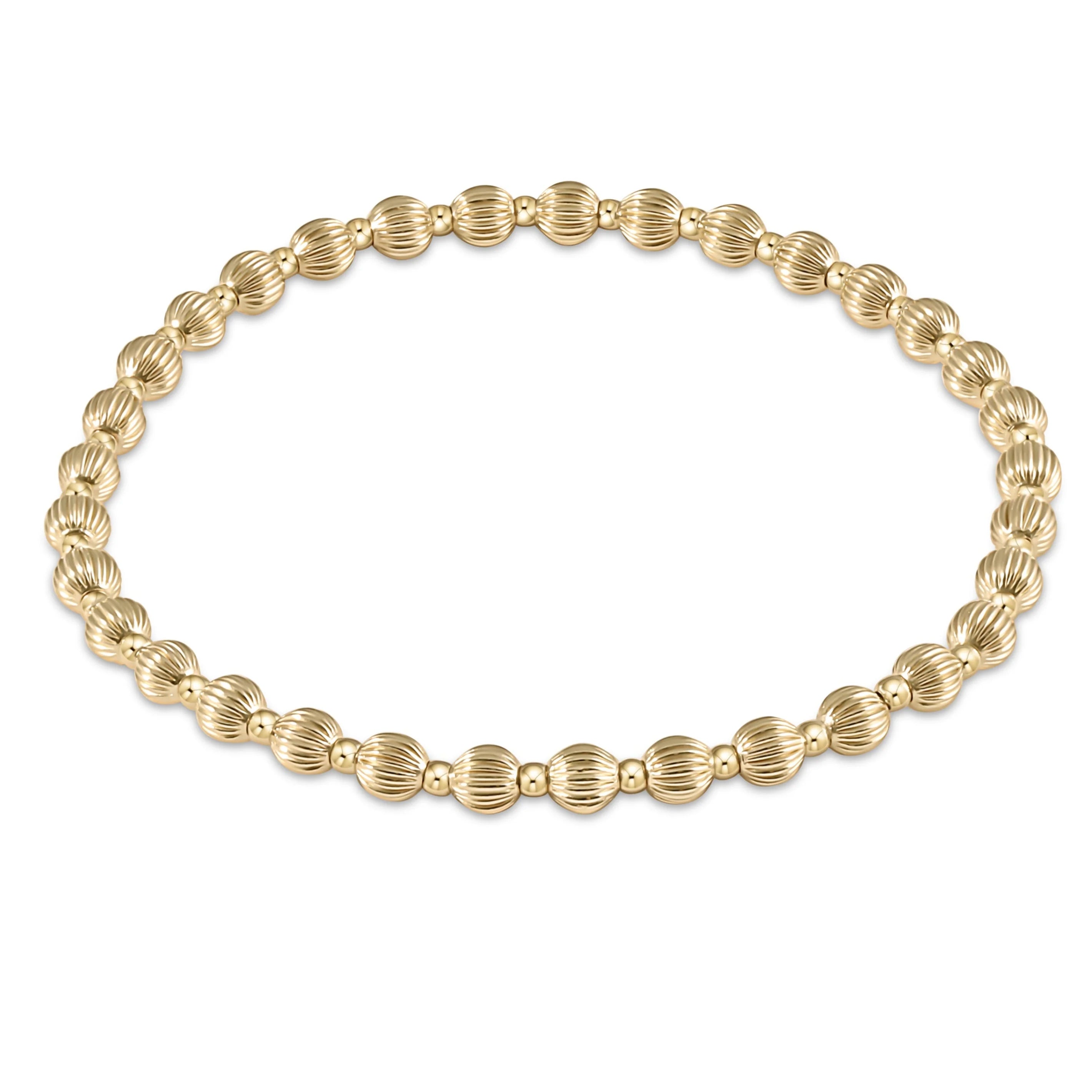 DIGNITY GRATEFUL PATTERN 4MM BEAD BRAC-GOLD