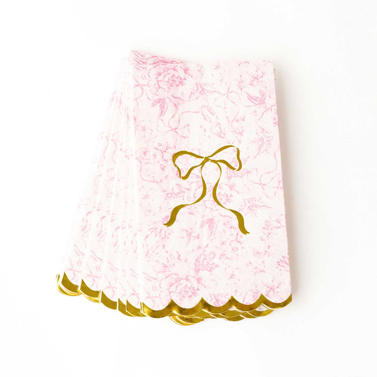 PAPER GUEST TOWEL PACK - PINK BOW TOILE
