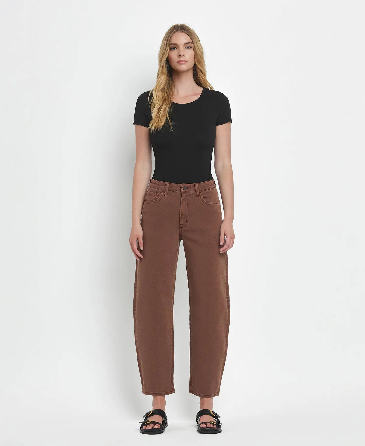 SUPER HIGH RISE SLIM BARREL - BROWN