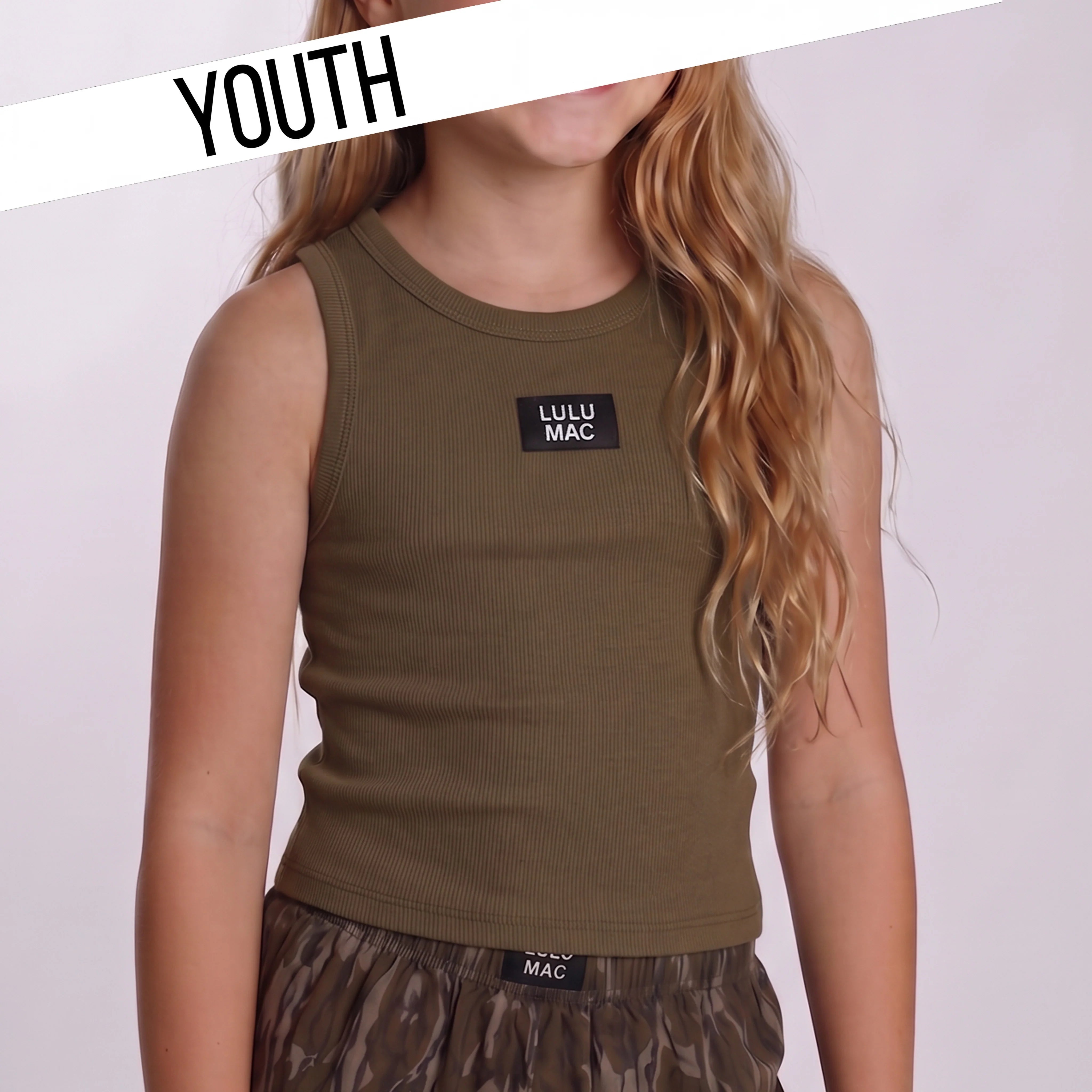 YOUTH - LULU MAC - OG TANK - DARK OLIVE