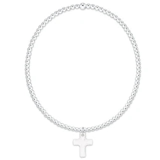 Classic Sterling 2mm Bracelet - Blessed Crystal Charm