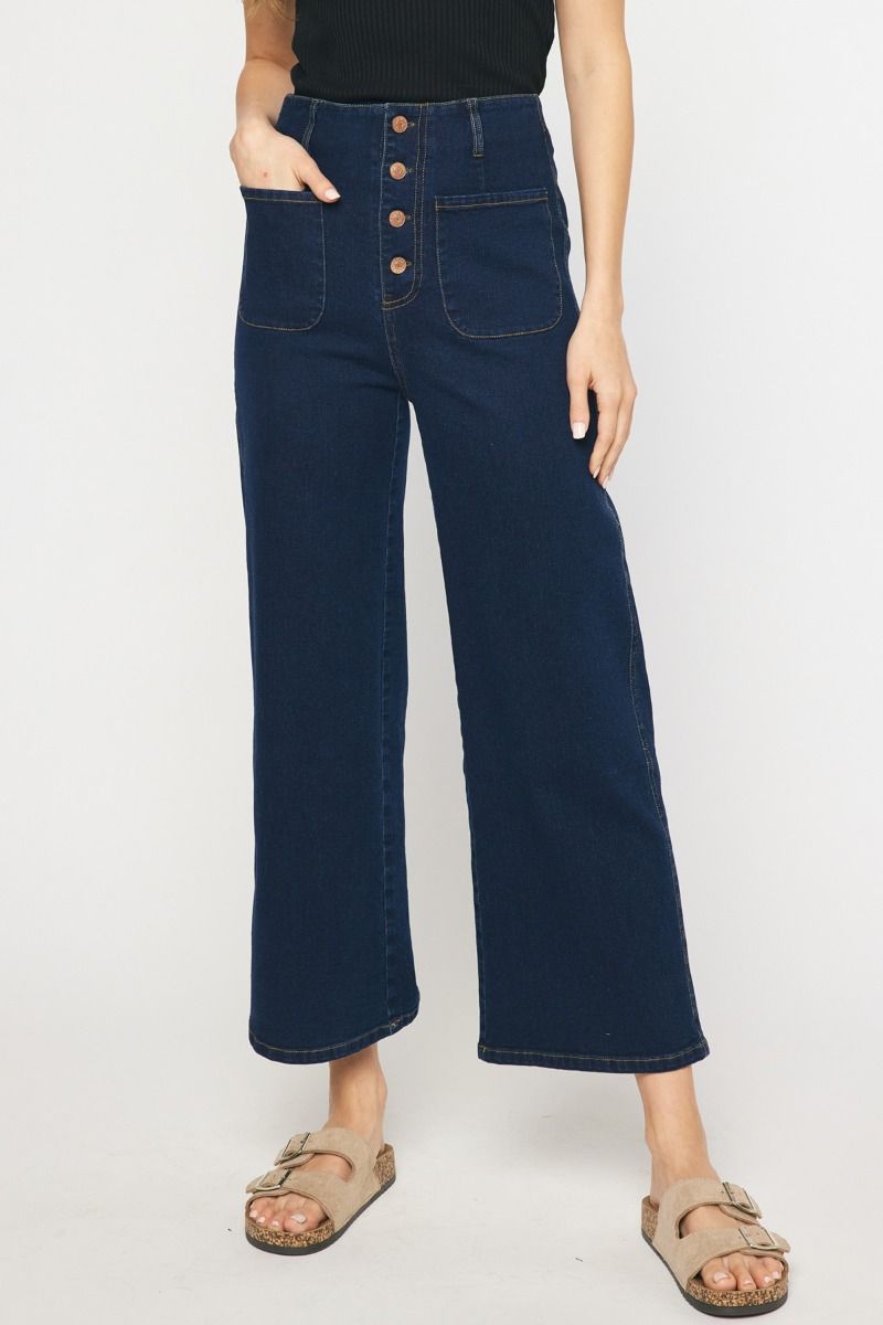 Women] High Waist Wide Leg Denim Jeans Pants – Outfit Looks