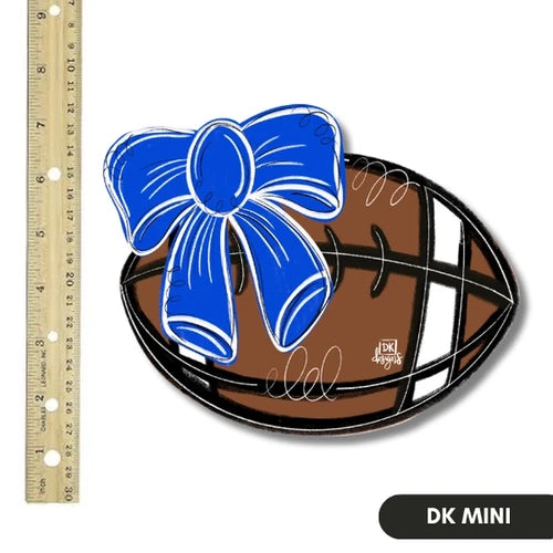 FOOTBALL BOW BLUE/WHITE MINI