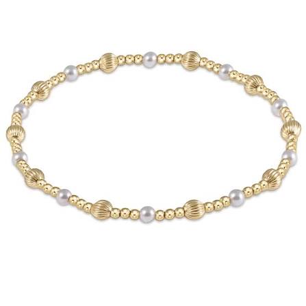 Dignity Sincerity Gold 4mm Bracelet - Pearl