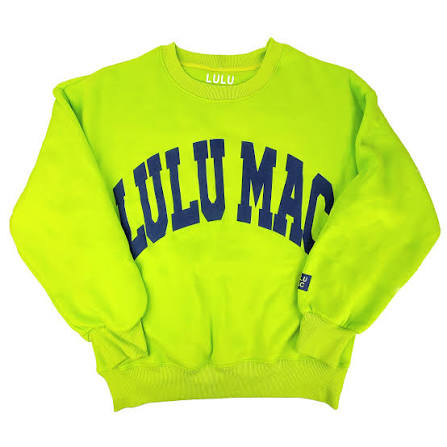 LULU MAC PUFF SWEATSHIRT - CHARTREUSE/NAVY