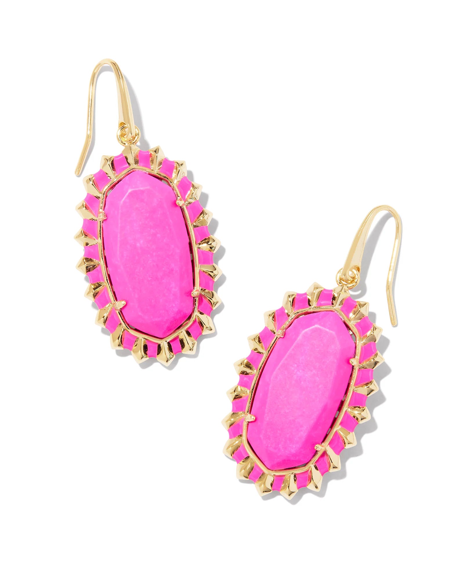 DANI CLEAR BURST BRM DROP EARRING GOLD NEON PINK