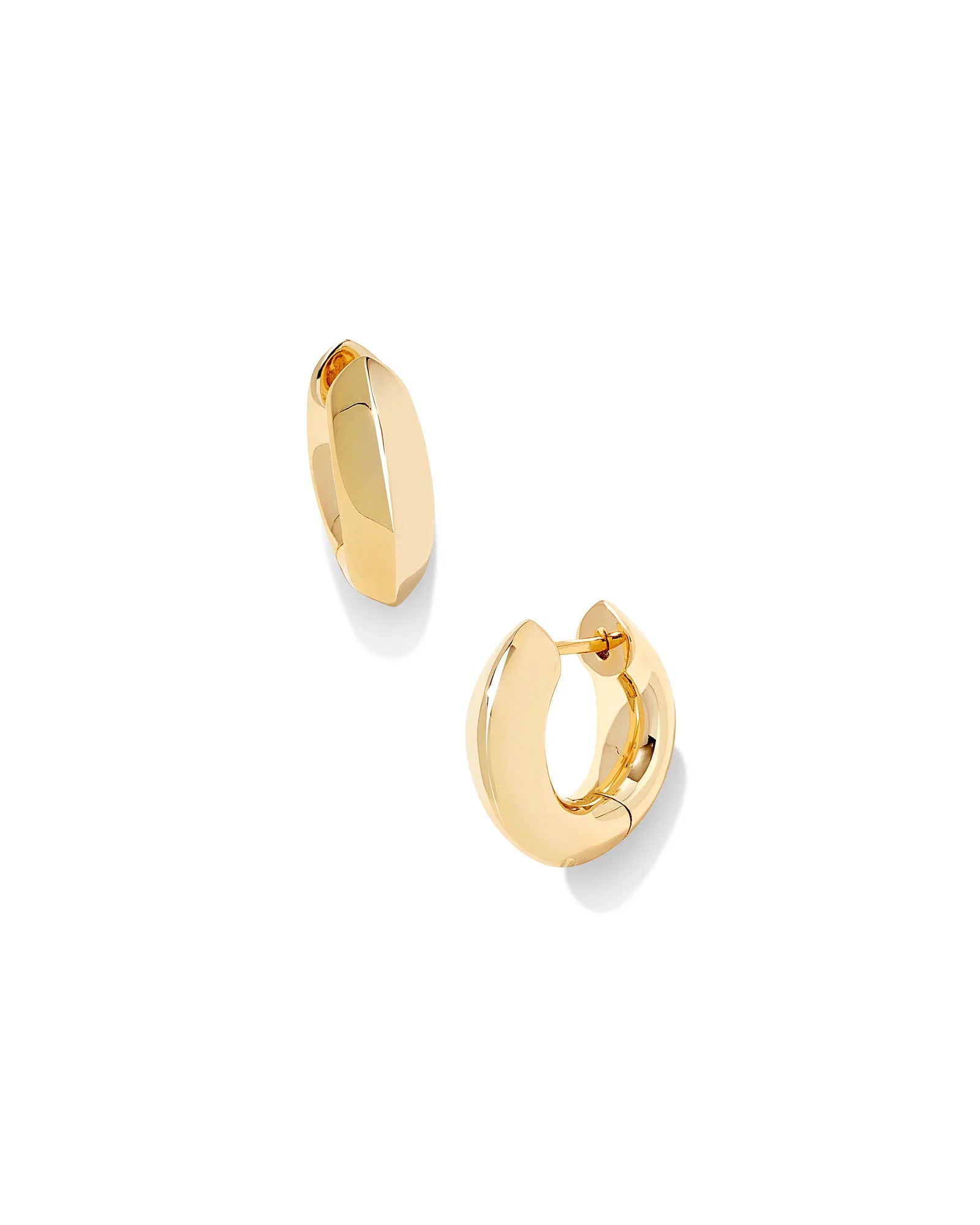 MIKKI METAL HUGGIE EARRINGS - POLISHED GOLD