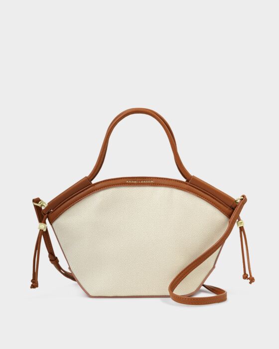 FLORENCE MINI TOTE BAG- CANVAS COGNAC