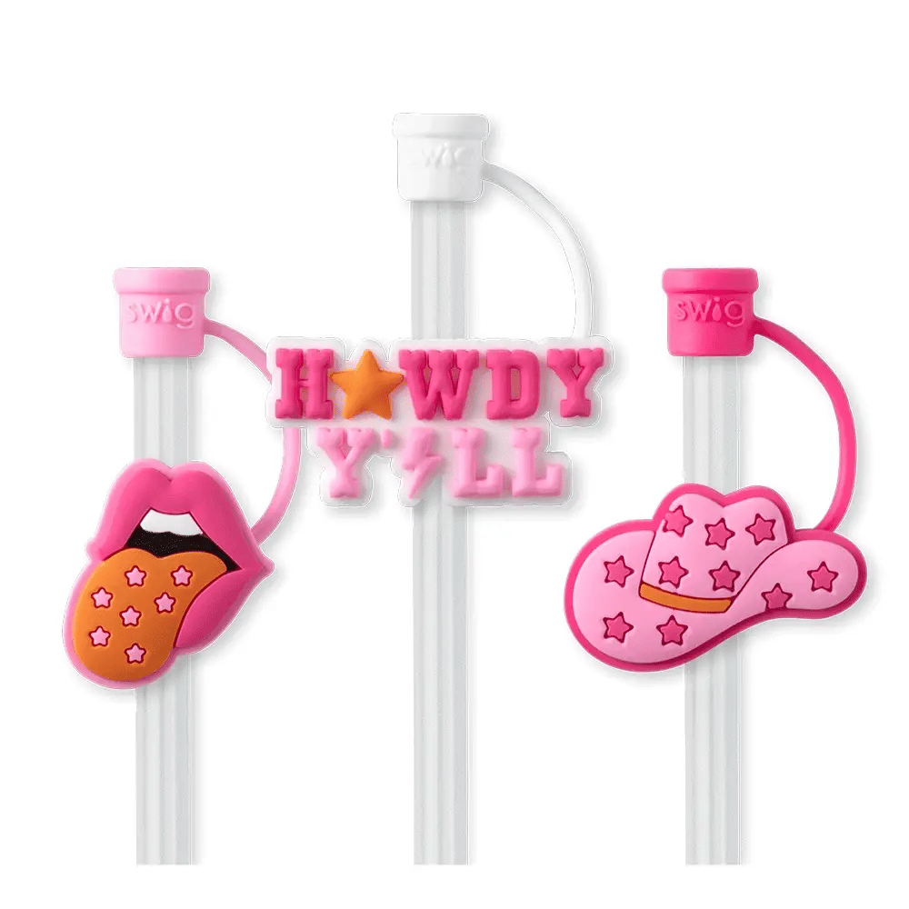 HOWDY Y'ALL STRAW TOPPER SET