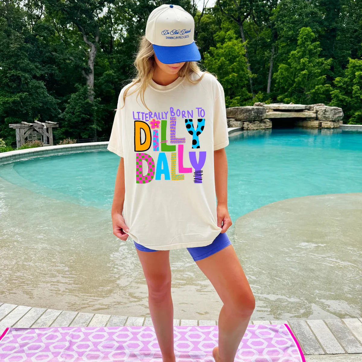 LITERALLY BORN TO DILLY DALLY TEE - IVORY
