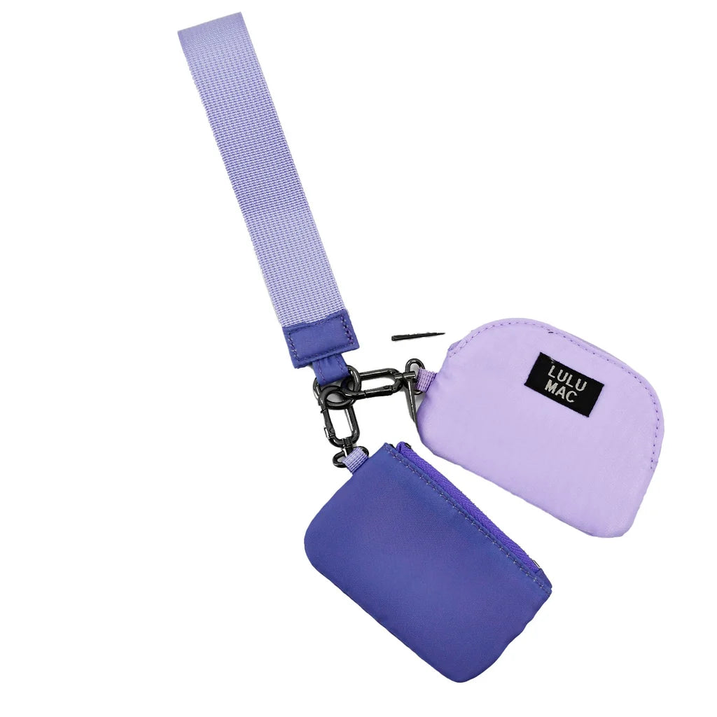 LULU MAC DOUBLE POUCH WRISTLET - PURPLE/LAVENDER